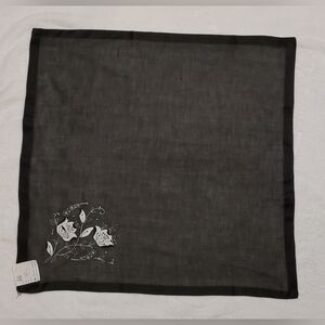 Vintage Telo Madeira Hand Embroidered Cotton Scarf NWT 27x27